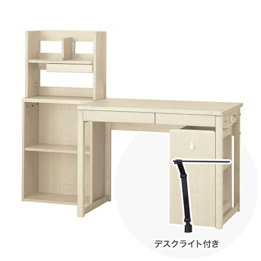 ニトリの【広島・山口・九州専用商品】[幅125cm] ユニットデスク (メルシーSTK ブラック色ライト付きWW)  【配送員設置】 【【デスク】5年【ライト】1年保証】(子供用インテリア)