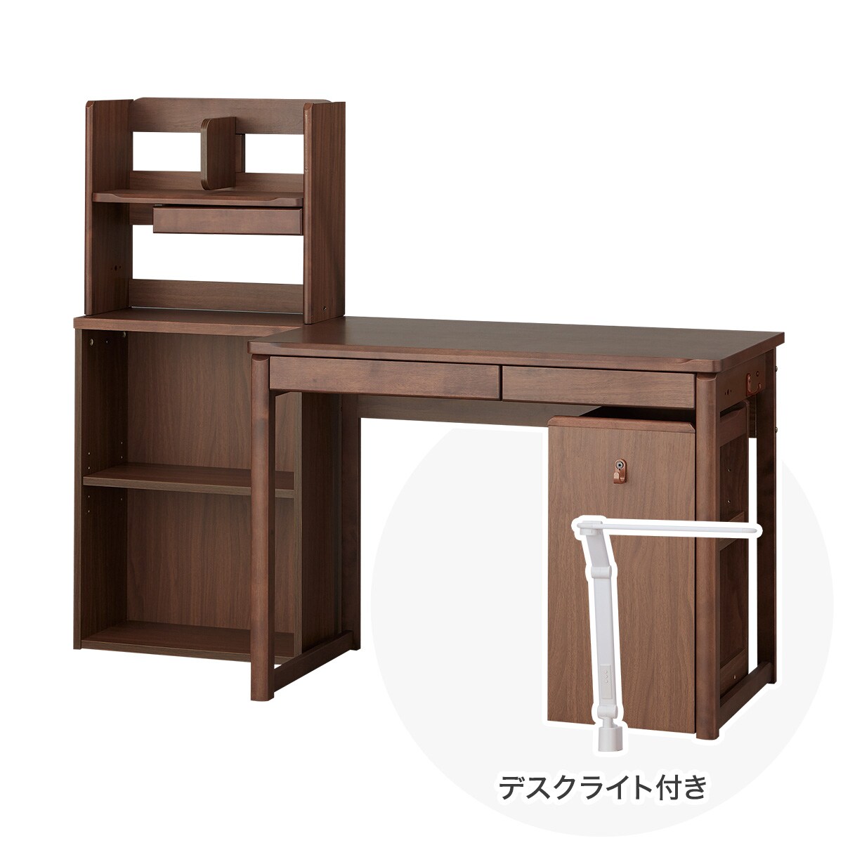 【広島・山口・九州専用商品】[幅125cm] ユニットデスク (メルシーSTK ホワイト色ライト付きMBR)  【配送員設置】 【【デスク】5年【ライト】1年保証】