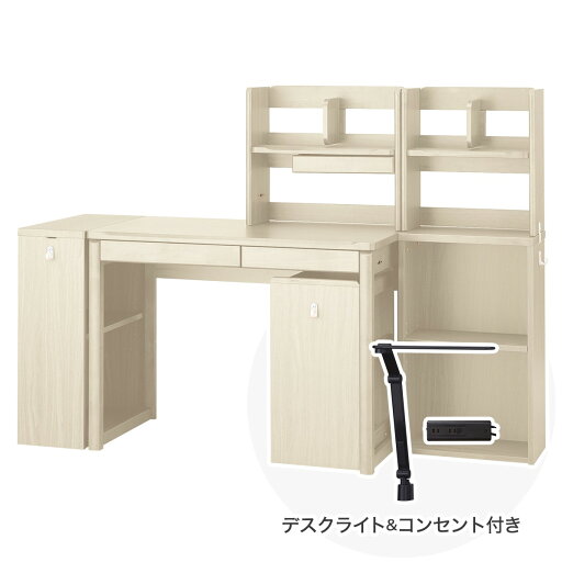 ニトリの【広島・山口・九州専用商品】[幅100cm] くみあわせデスク (メルシーSTK ブラック色ライト+コンセントBOX付きWW)  【配送員設置】 【【デスク】5年【ライト+コンセントボックス】1年保証】(子供用インテリア)