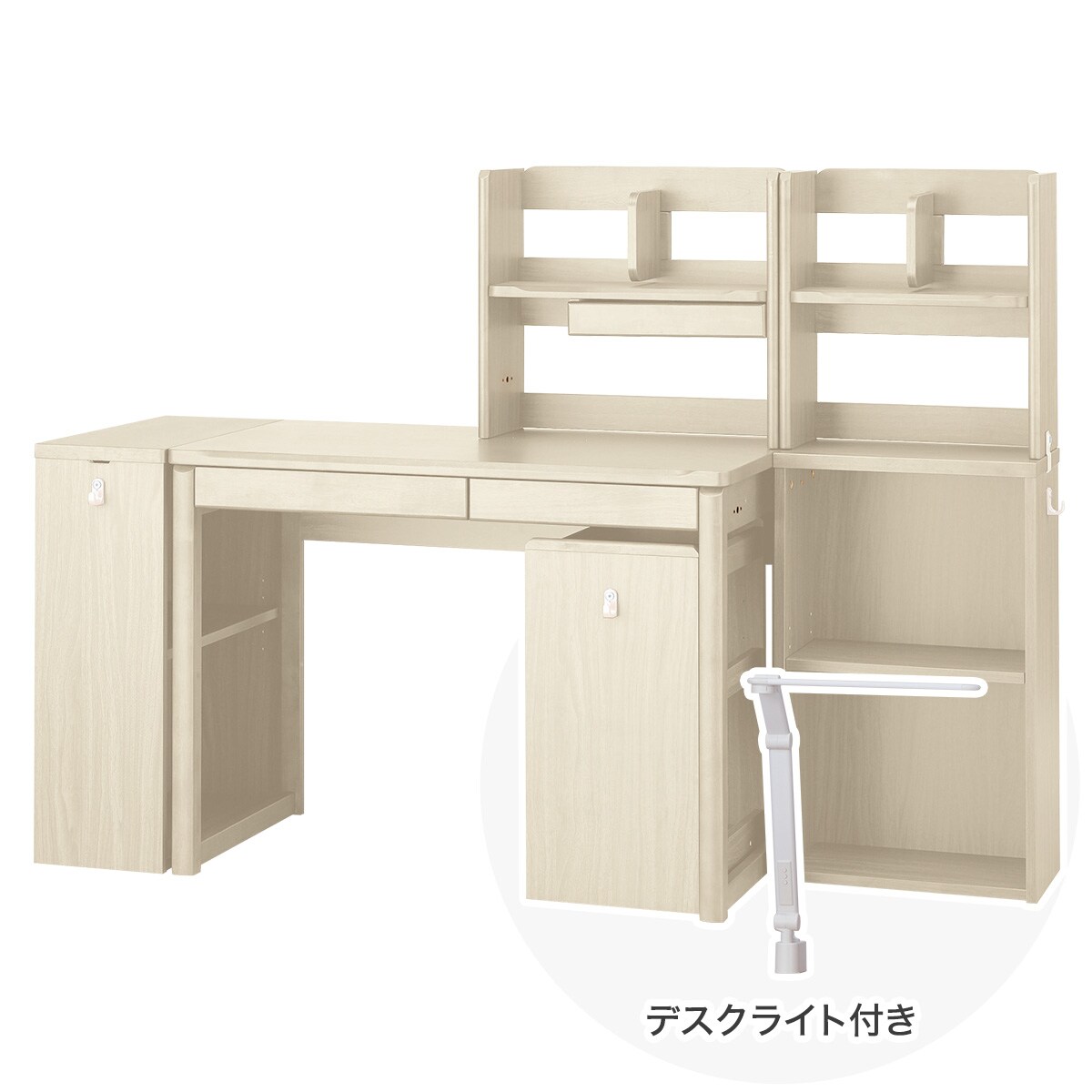 【広島・山口・九州専用商品】[幅100cm] くみあわせですく (メルシーSTK ホワイト色ライト付きWW)  【配送員設置】 【【デスク】5年【ライト】1年保証】