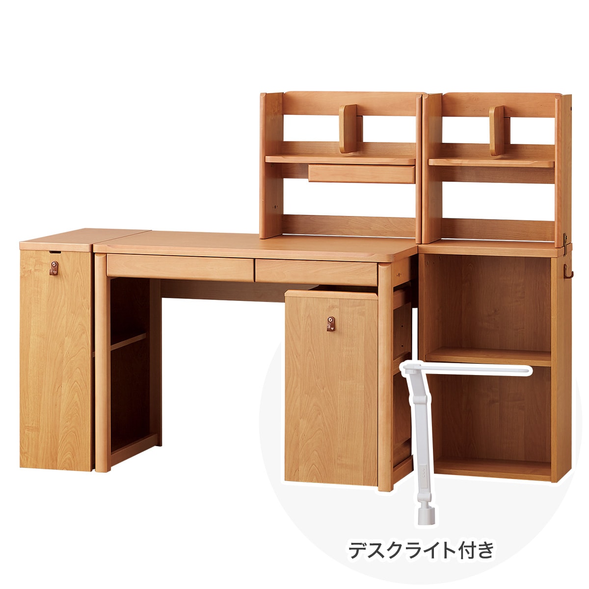 【広島・山口・九州専用商品】[幅100cm] くみあわせデスク (メルシーSTK ホワイト色ライト付きLBR)  【配送員設置】 【【デスク】5年【ライト】1年保証】