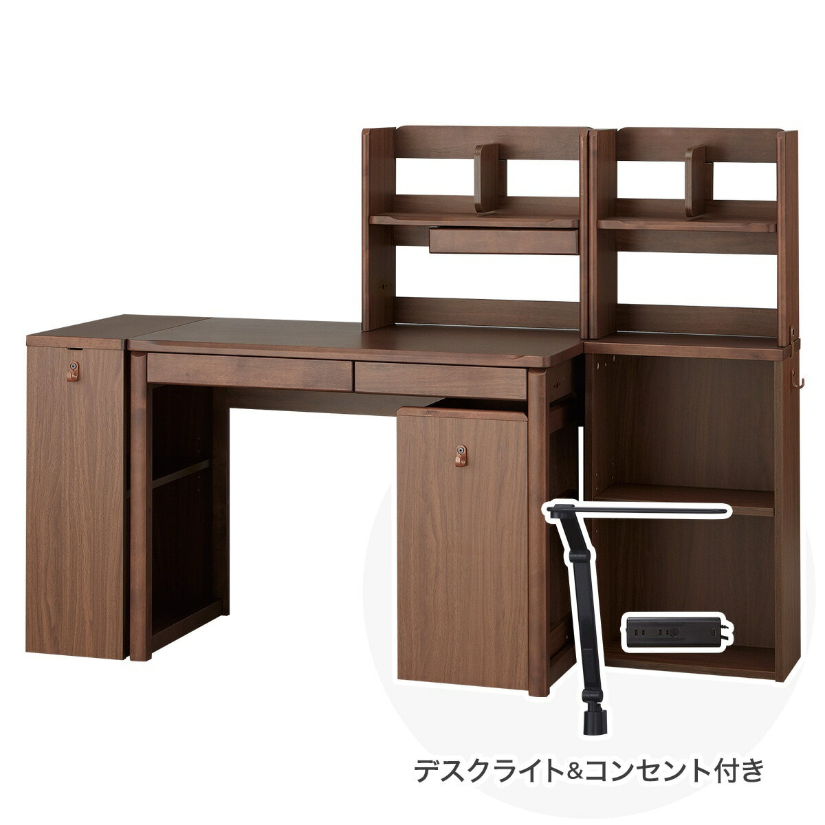 ニトリの【広島・山口・九州専用商品】[幅100cm] くみあわせデスク (メルシーSTK ブラック色ライト+コンセントBOX付きMBR)  【配送員設置】 【【デスク】5年【ライト+コンセントボックス】1年保証】(子供用インテリア)