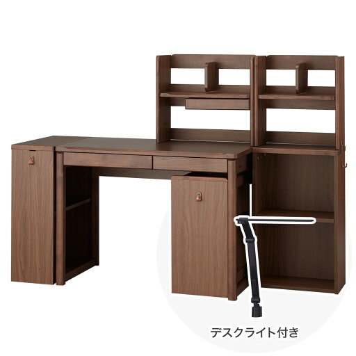 ニトリの【広島・山口・九州専用商品】[幅100cm] くみあわせデスク (メルシーSTK ブラック色ライト付きMBR)  【配送員設置】 【【デスク】5年【ライト】1年保証】(子供用インテリア)