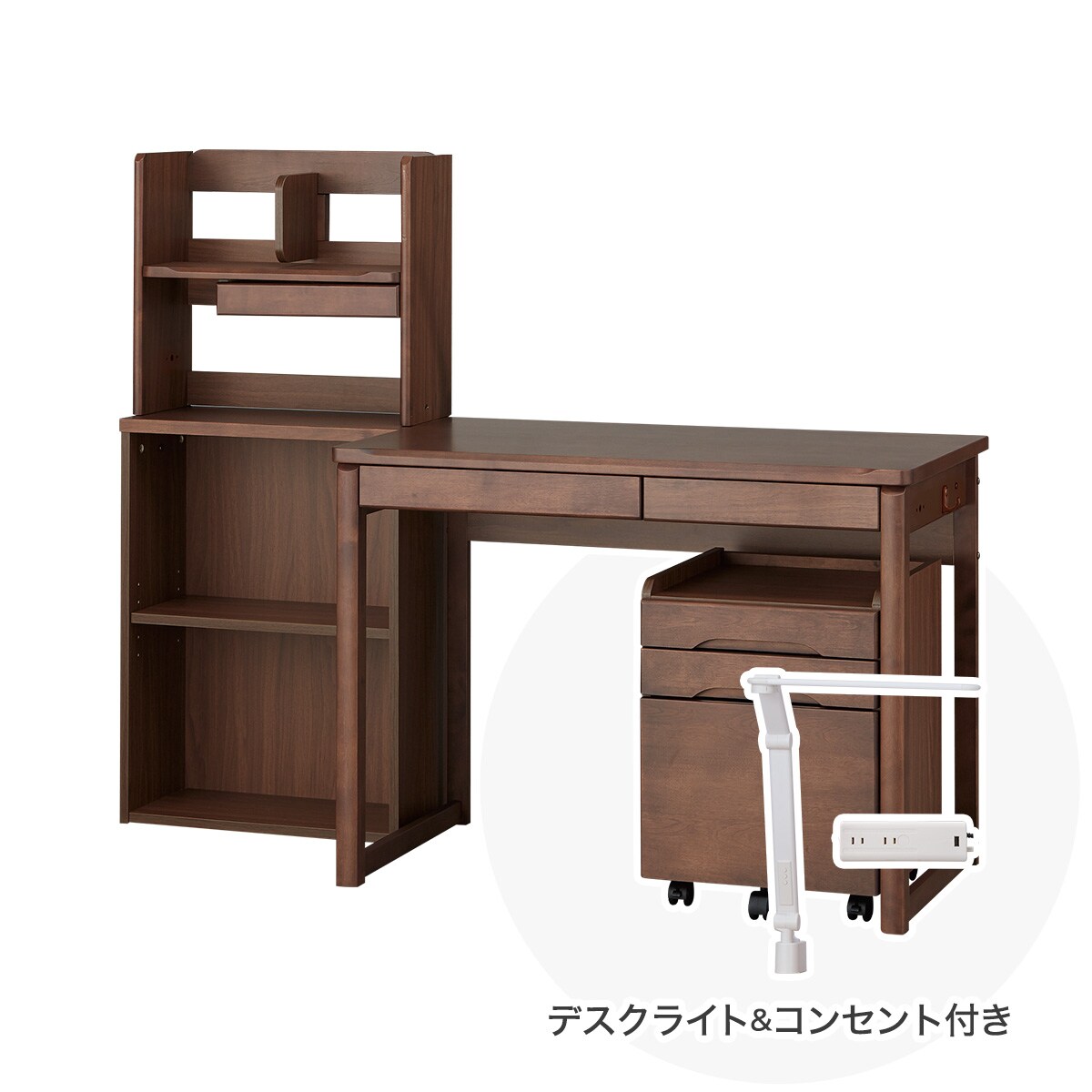 【広島・山口・九州専用商品】[幅125cm] ユニットデスク (メルシーTK ホワイト色ライト+コンセントBOX付きMBR)  【配送員設置】 【【デスク】5年【ライト+コンセントボックス】1年保証】