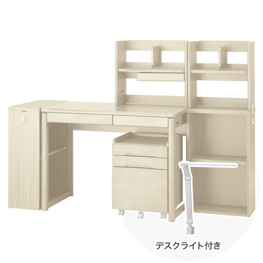 ニトリの【広島・山口・九州専用商品】[幅100cm] くみあわせデスク (メルシーTK ホワイト色ライト付きWW)  【配送員設置】 【【デスク】5年【ライト】1年保証】(子供用インテリア)