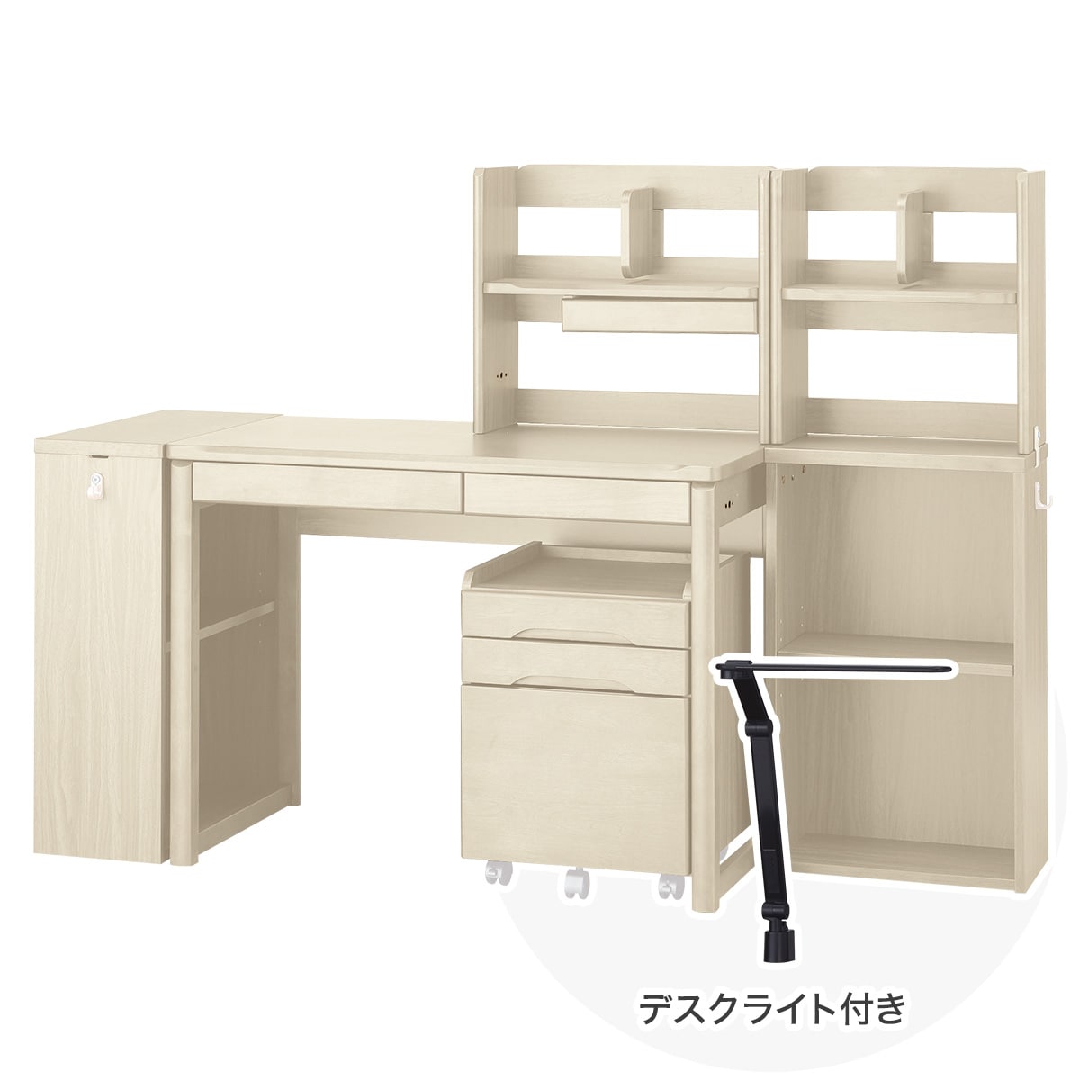 【広島・山口・九州専用商品】[幅100cm] くみあわせデスク (メルシーTK ブラック色ライト付きWW)  【配送員設置】 【【デスク】5年【ライト】1年保証】