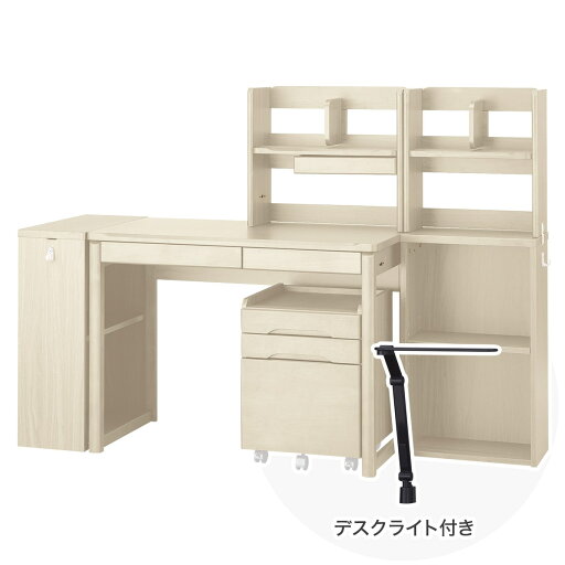 ニトリの【広島・山口・九州専用商品】[幅100cm] くみあわせデスク (メルシーTK ブラック色ライト付きWW)  【配送員設置】 【【デスク】5年【ライト】1年保証】(子供用インテリア)