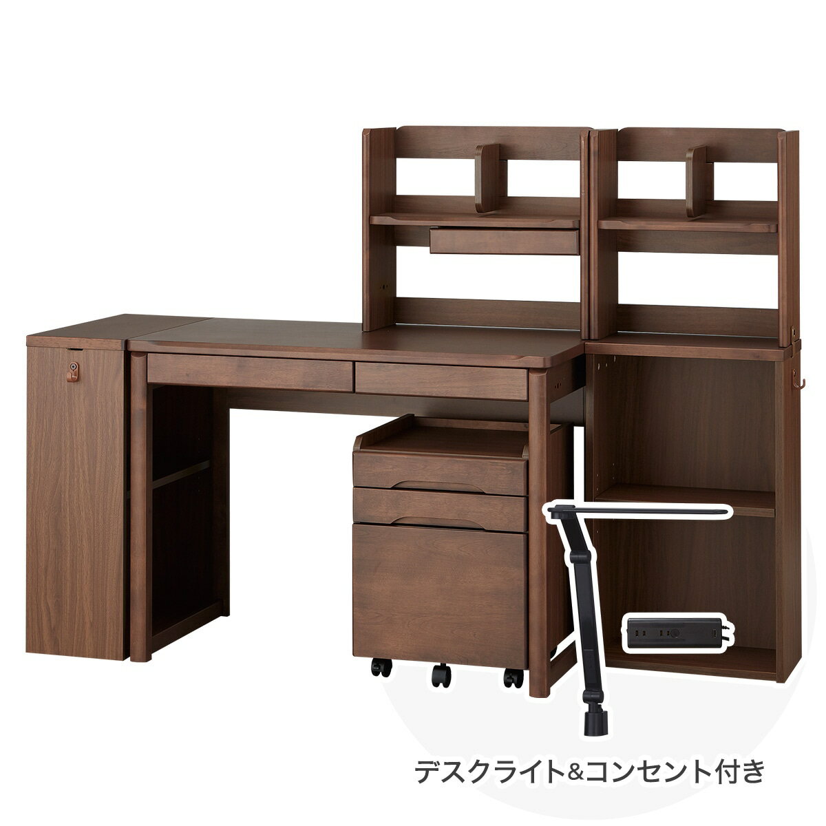 ニトリの【広島・山口・九州専用商品】[幅100cm] くみあわせデスク (メルシーTK ブラック色ライト+コンセントBOX付きMBR)  【配送員設置】 【【デスク】5年【ライト+コンセントボックス】1年保証】(子供用インテリア)