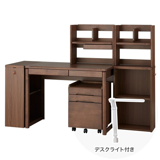 ニトリの【広島・山口・九州専用商品】[幅100cm] くみあわせデスク (メルシーTK ホワイト色ライト付きMBR)  【配送員設置】 【【デスク】5年【ライト】1年保証】(子供用インテリア)