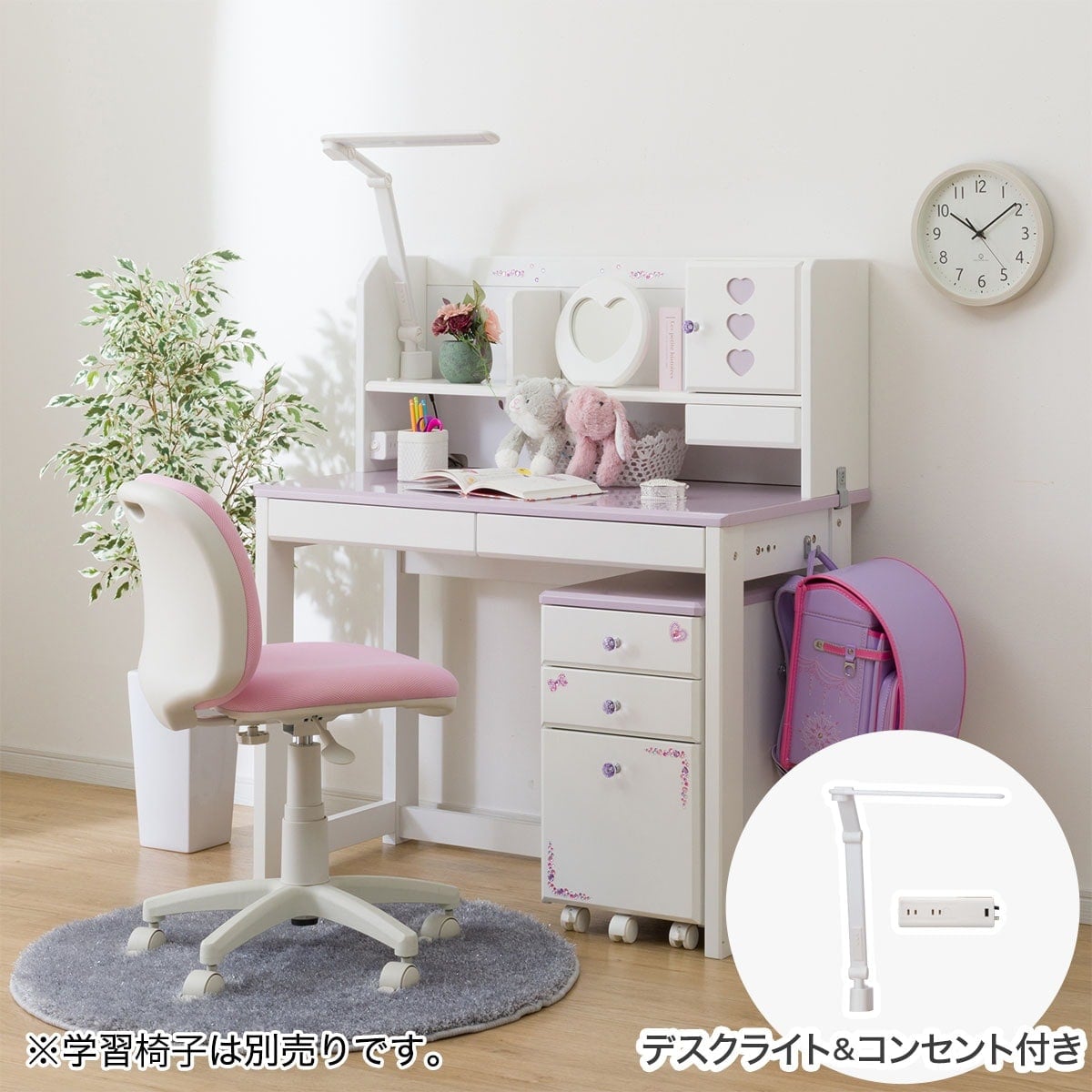 スタンダードデスク(WR24 ホワイト色ライト+コンセントBOX付きPU/WH)【配送員設置商品】