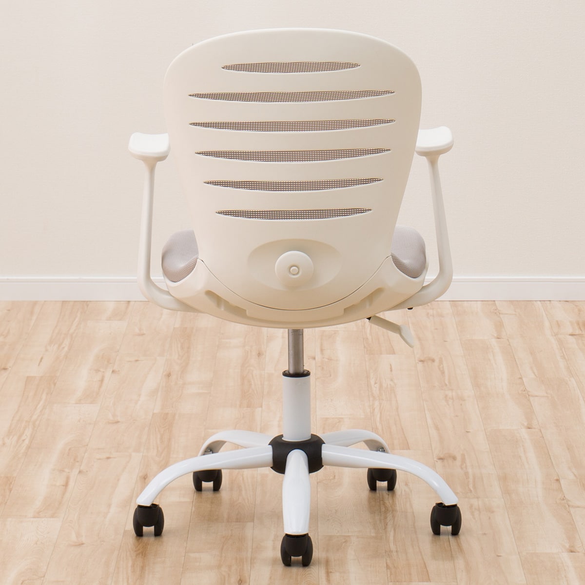 [幅56cm] 肘付きワークチェア (ヒューボGY/WH） ワークチェア デスクチェア オフィスチェア