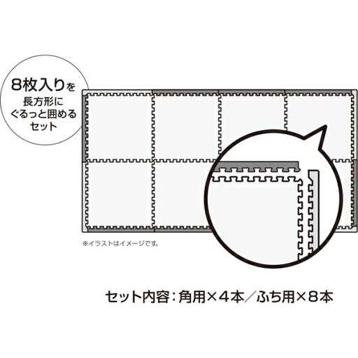 洗える やわらか起毛のジョイントマット　45cm用フチ(NウォッシュDBRフチ45cm)   【1年保証】