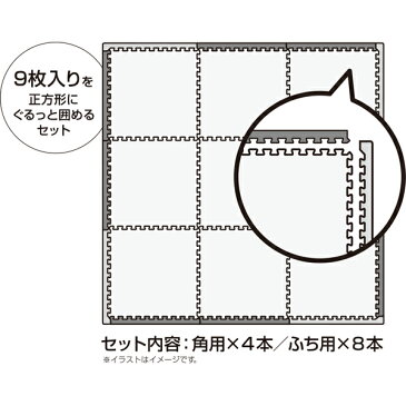 洗える やわらか起毛のジョイントマット 30cm用フチ(NウォッシュGR フチ30cm) ニトリ 【玄関先迄納品】 〔合計金額11000円以上送料無料対象商品〕