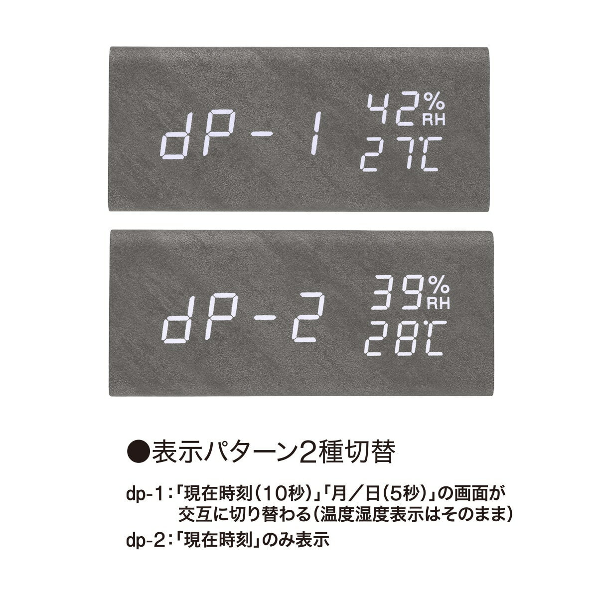 置くだけスマホ充電LED時計(ブラック 003HT)