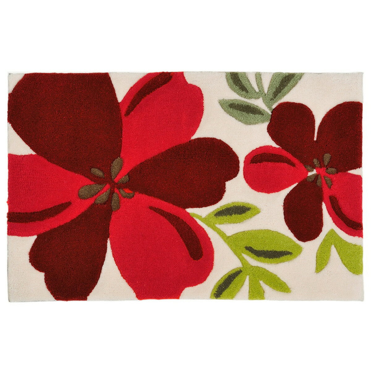 丈夫で洗える花柄フロアマット （アベル） 　メーカー直送・
