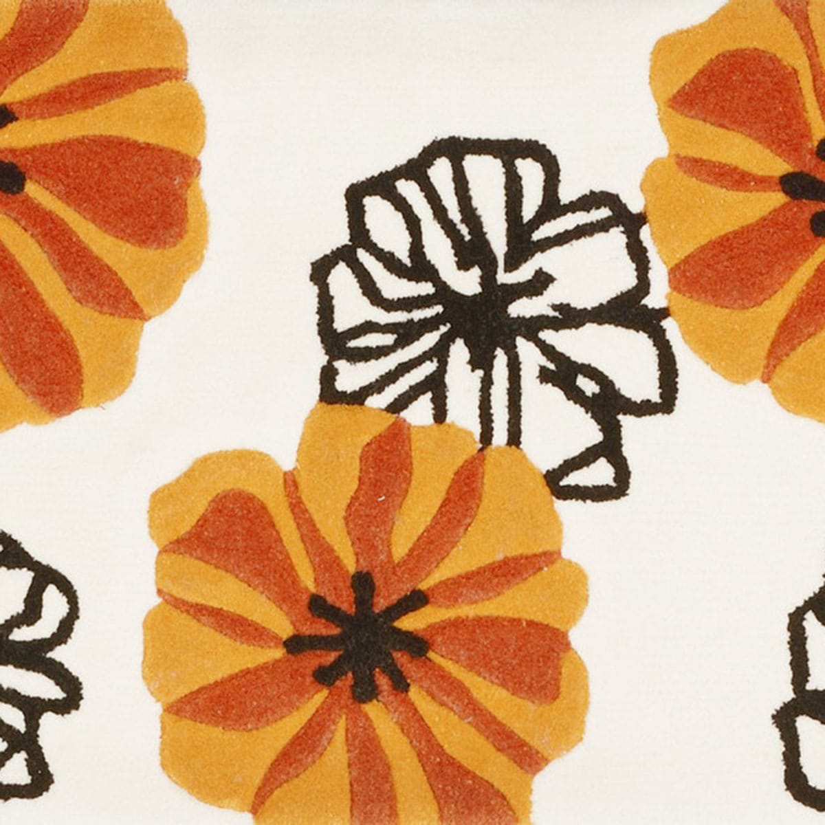 丈夫で洗える花柄フロアマット （マリア） 　メーカー直送・