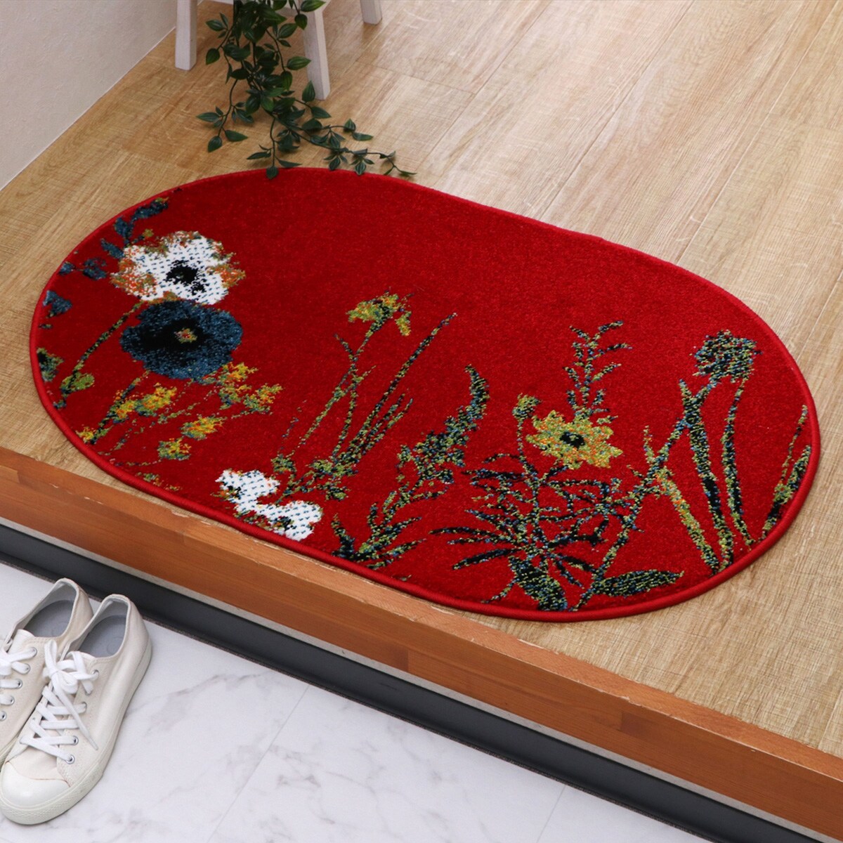 フロアマット（ボタニカル 60x90ダエン） 　メーカー直送・