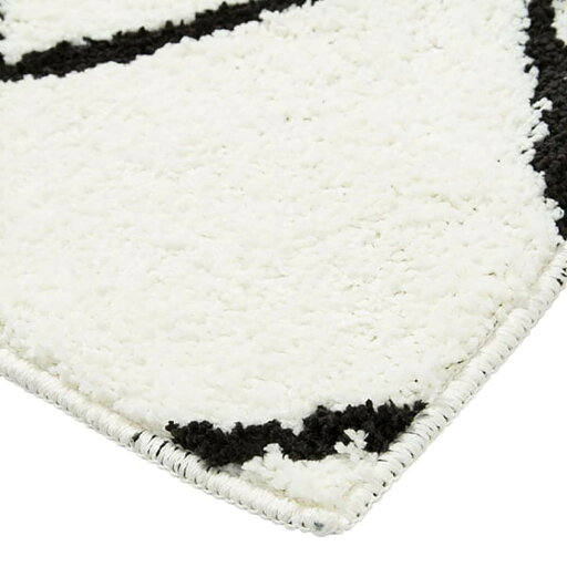 ラグ 柄物 デザインラグ シャギーラグ  北欧 厚手 やわらかシャギーラグ(IVダイヤ 185X185) シンプル ベーシック ホワイト アイボリー 絨毯   【1年保証】