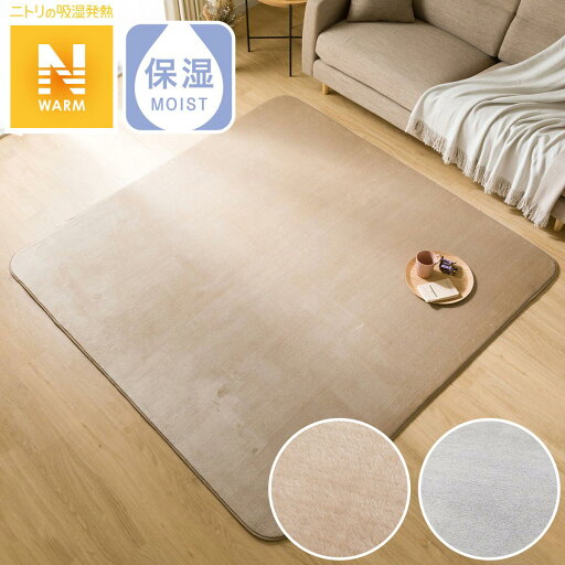 ニトリのウレタン入り 保湿+吸湿発熱+蓄熱ラグ(Nウォーム n 200X240 RW)   【1年保証】(ラグ・マット)