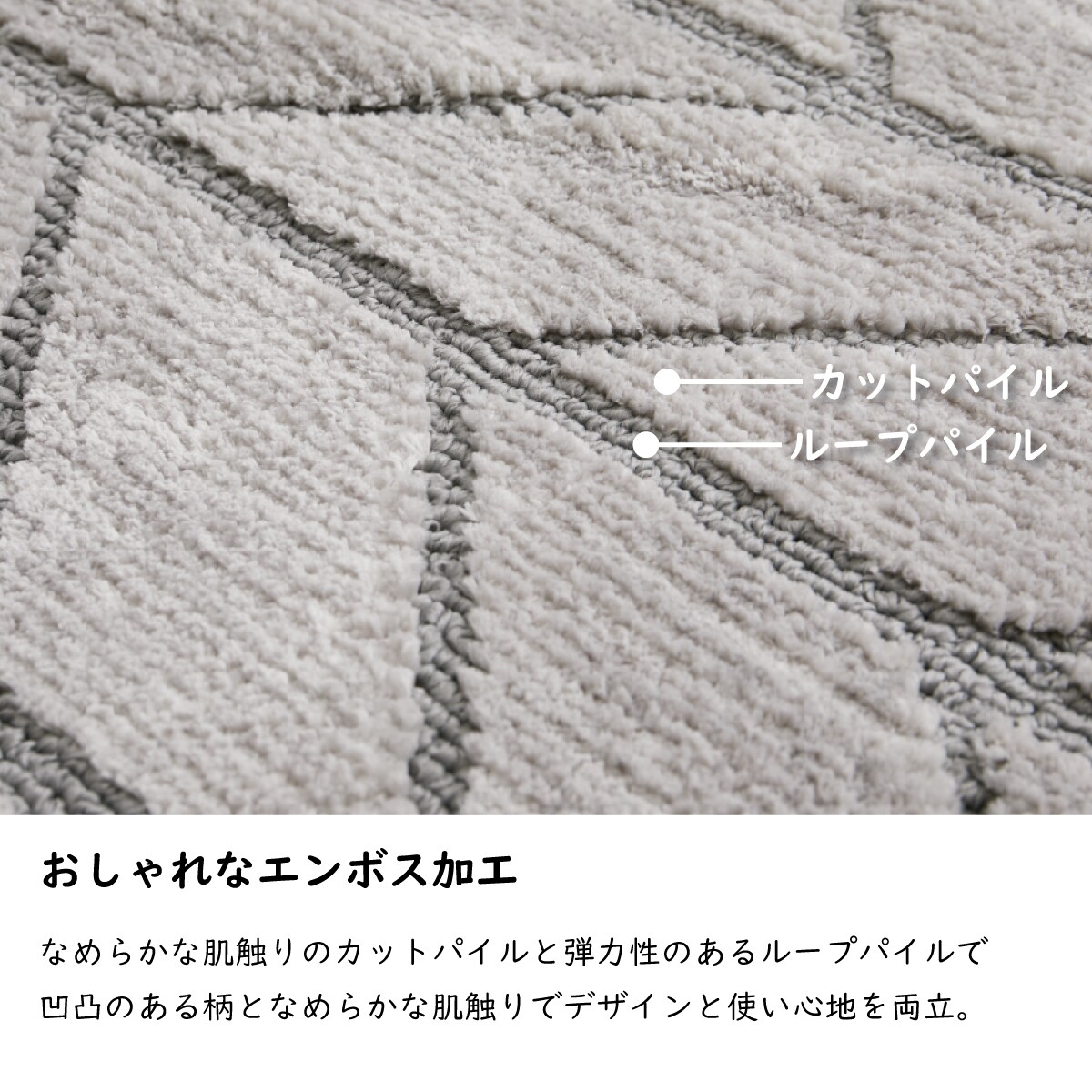 ヘリンボーン柄の高機能オールシーズンラグ GY 130x190 ニトリ 【送料無料・メーカー直送品】 【1年保証】 [3]