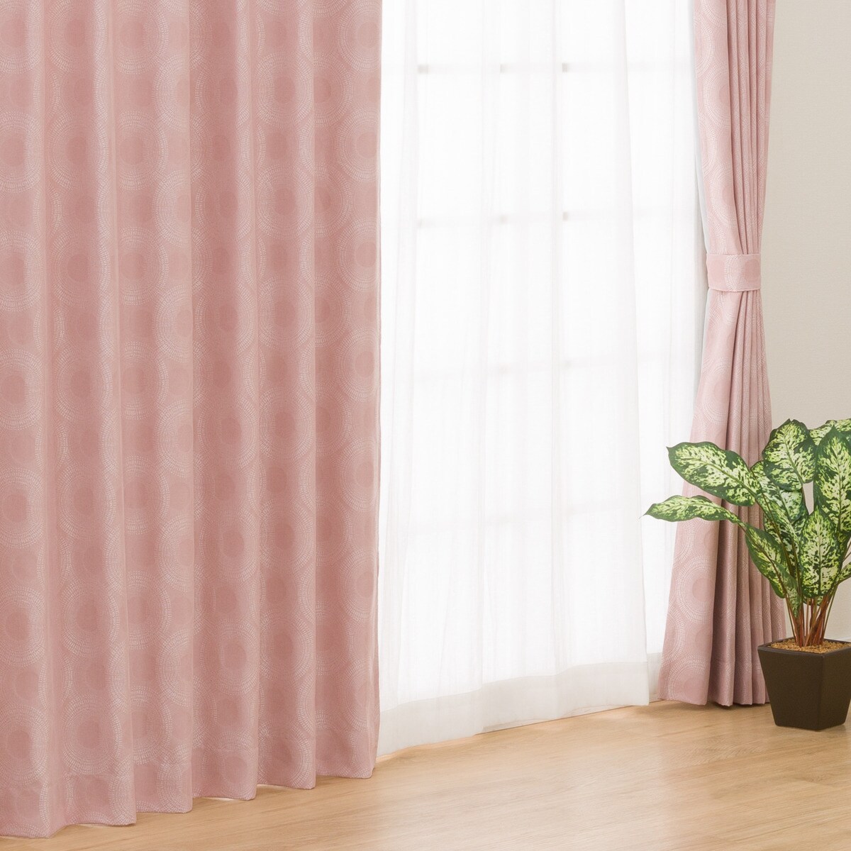 裏地付き 遮光2級・遮熱カーテン(RK002 ローズ）