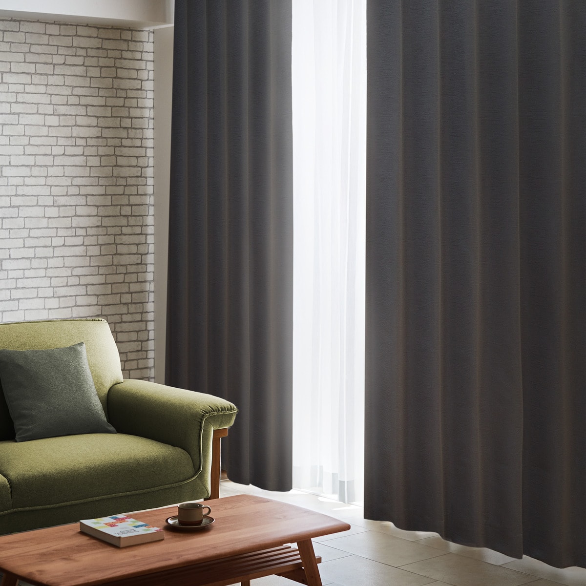 遮光2級・遮熱カーテン(PK020 ダークグレー)