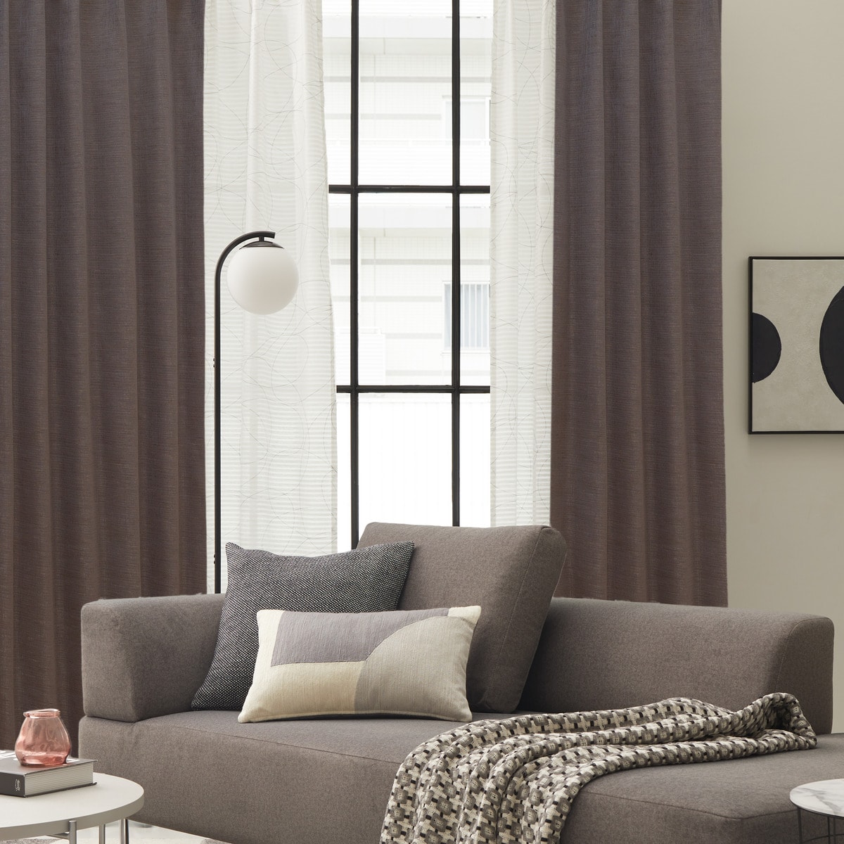 遮光2級・遮熱カーテン(PK021 ブラウン)