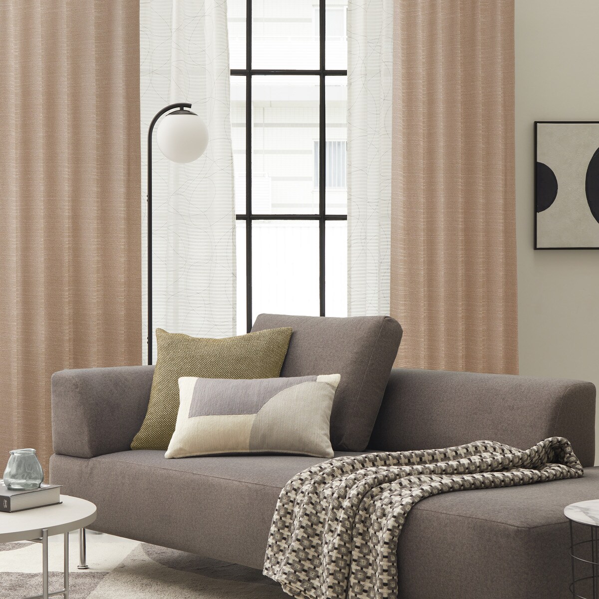 裏地付き遮光2級・遮熱カーテン(RK022 ベージュ)