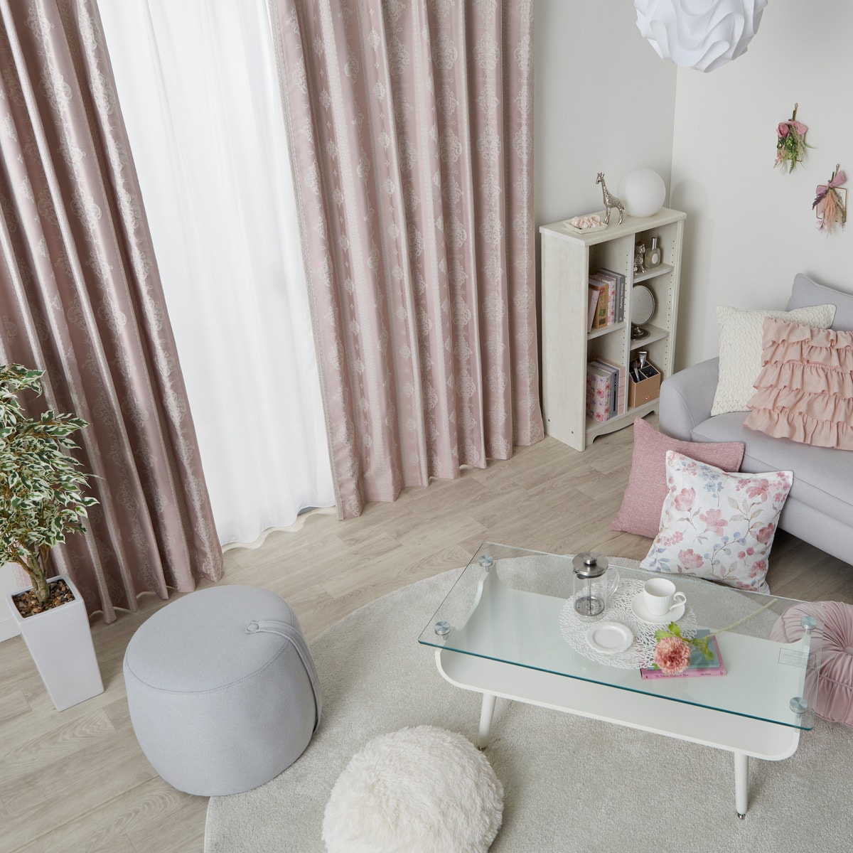 裏地付き遮光2級・遮熱カーテン (RD038 ローズ)