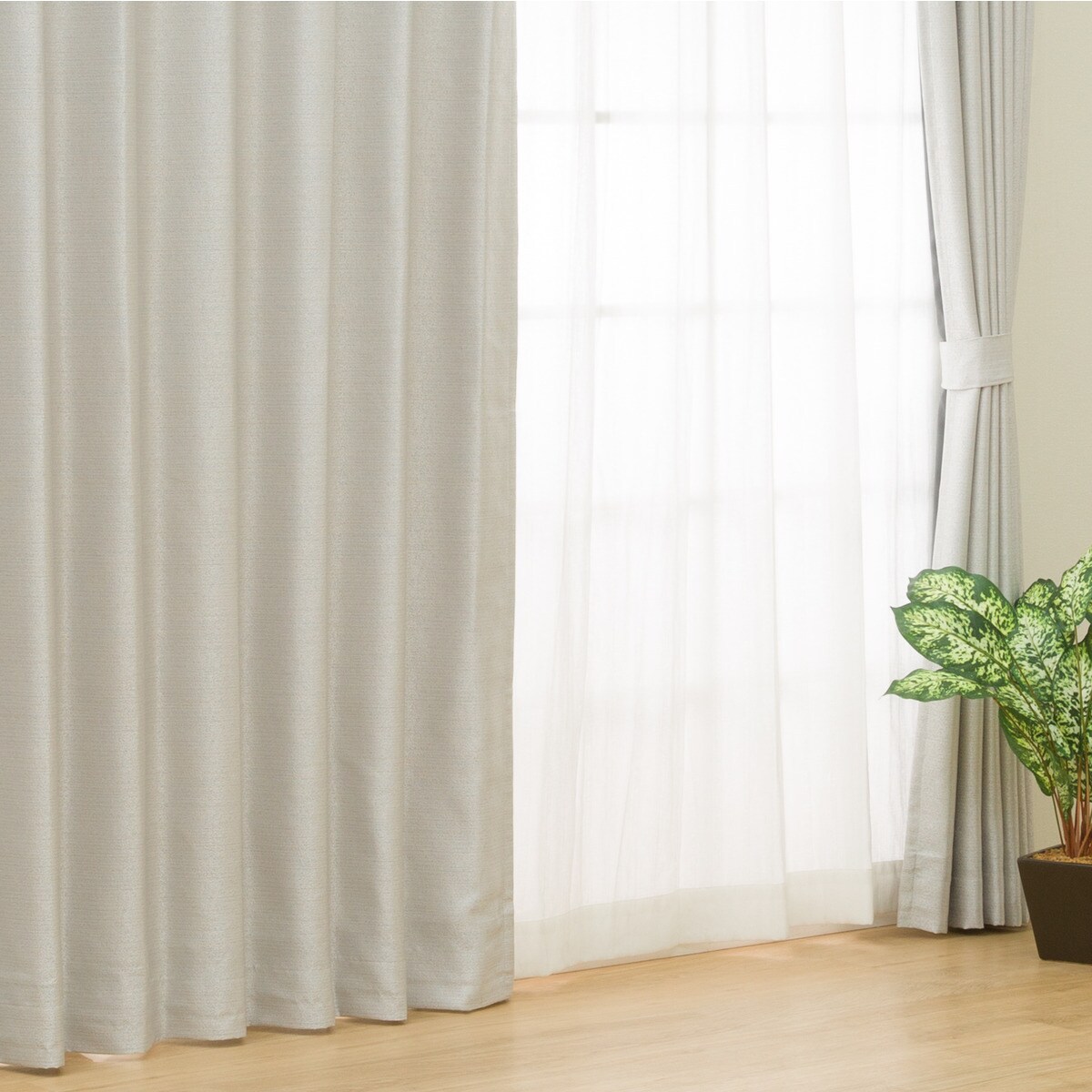 裏地付き 遮光2級・遮熱カーテン(RK011 グレー）