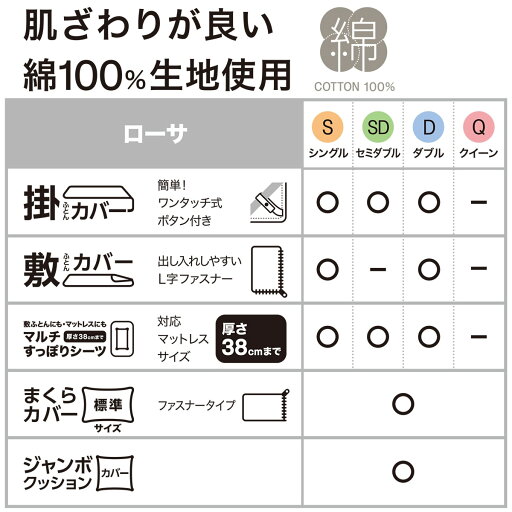 敷布団カバー ダブル (ローサ D) 敷き布団カバー 敷きふとんカバー