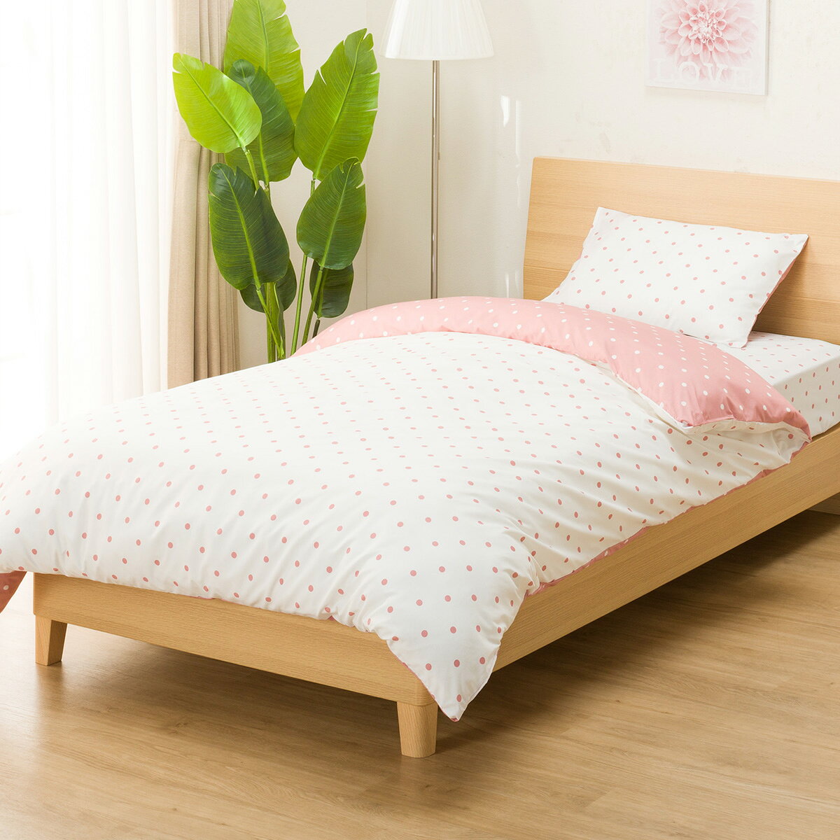 ふとんベッド共通カバー3点セット　シングル(ドットRO)   【1年保証】