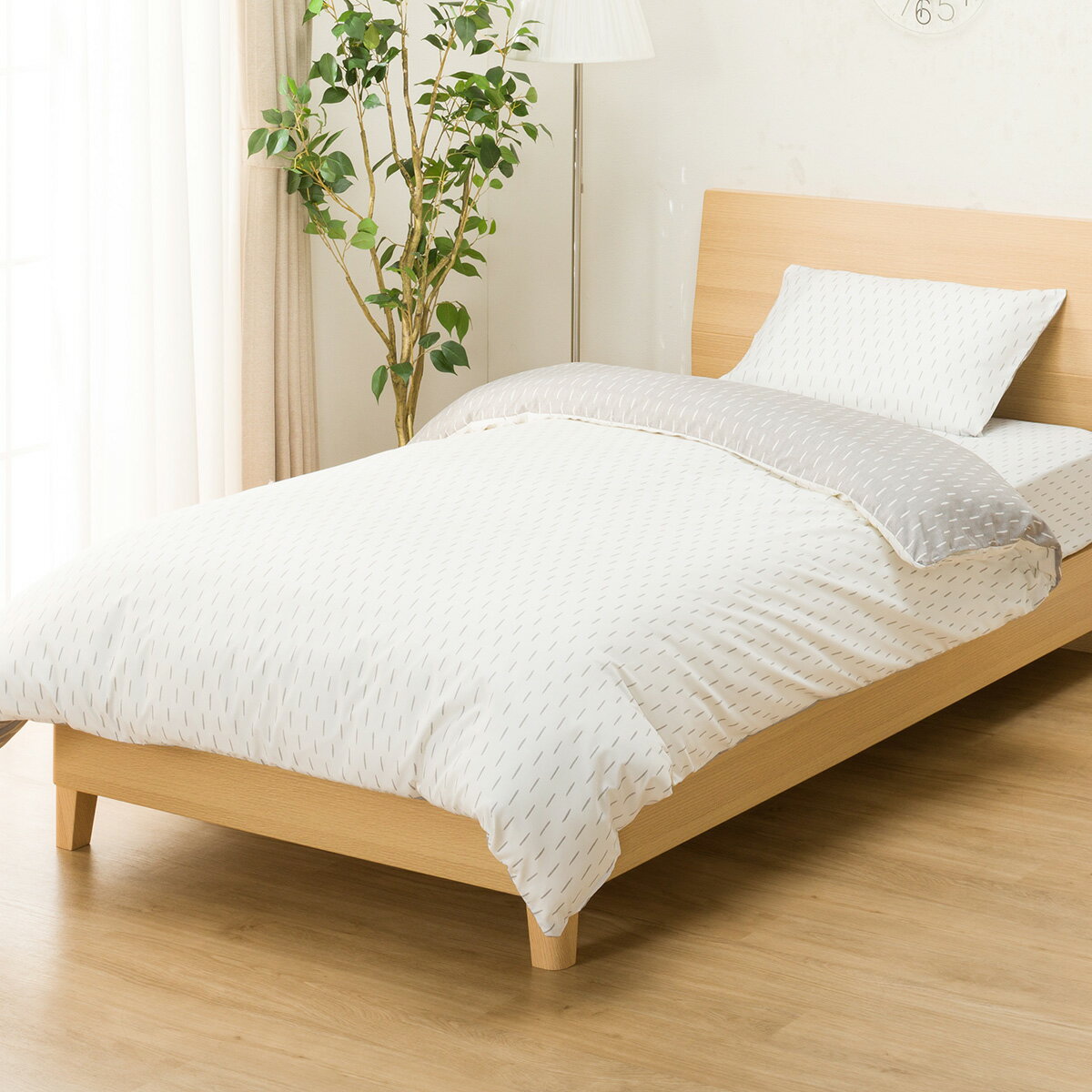 ふとんベッド共通カバー3点セット　シングル(シンプルGY)   【1年保証】