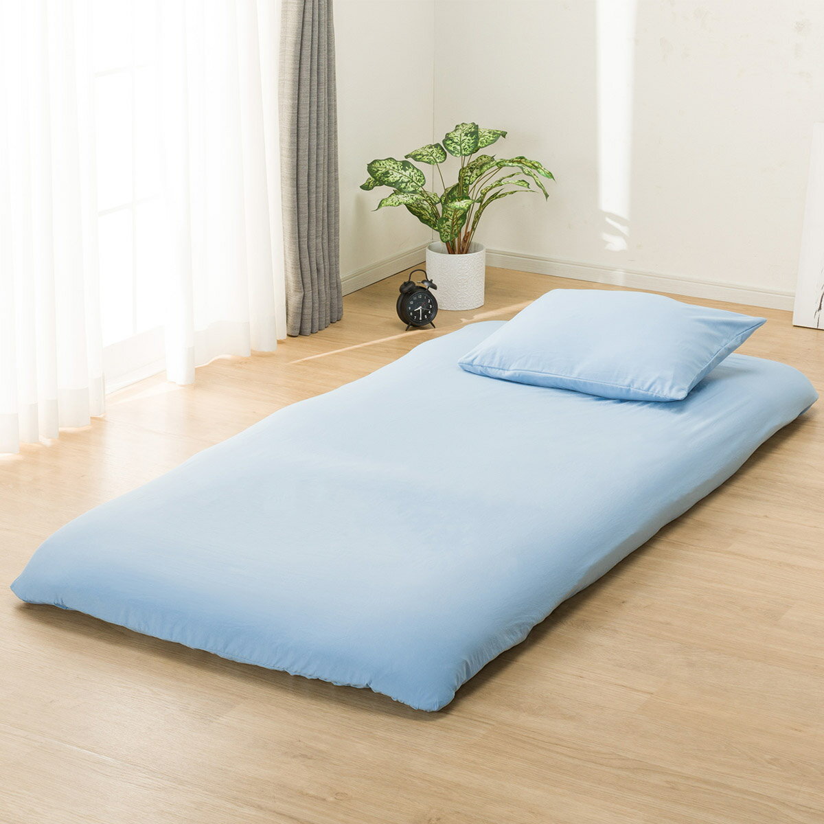 ふとんベッド共通カバー3点セット　シングル(PウォッシュBL)   【1年保証】