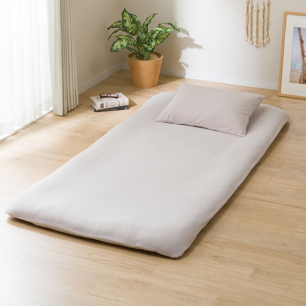 敷ふとんにも使えるボックスシーツ　シングル(マイクロフリースi-n MO S)   【1年保証】