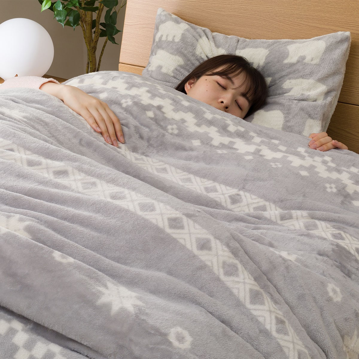 毛布にもなる掛ふとんカバー　ダブル(Nウォームi ポーラーベア D)   【1年保証】