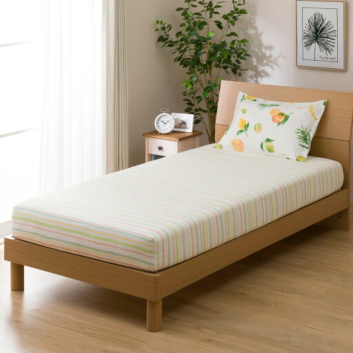 ニトリのマルチすっぽりシーツ シングル(Nワッフルフルーツ S)   【1年保証】(布団・寝具)