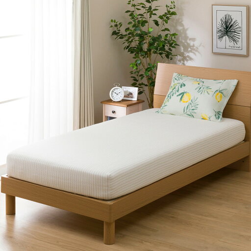 ニトリのマルチすっぽりシーツ シングル(ワッフルレモン S)   【1年保証】(布団・寝具)