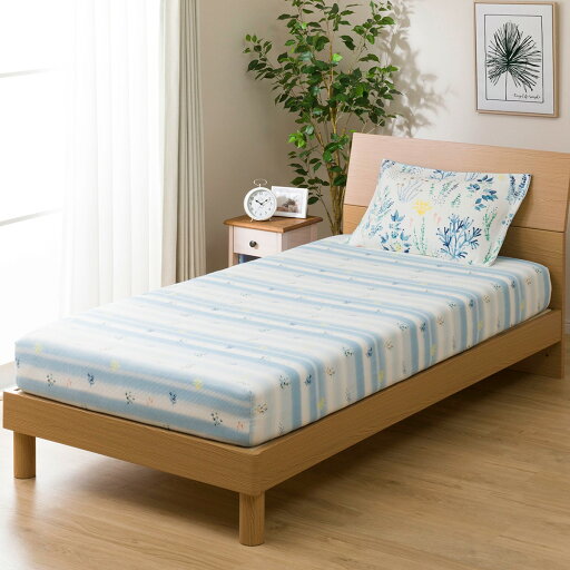 ニトリのマルチすっぽりシーツ シングル(ワッフルシーウィード S)   【1年保証】(布団・寝具)