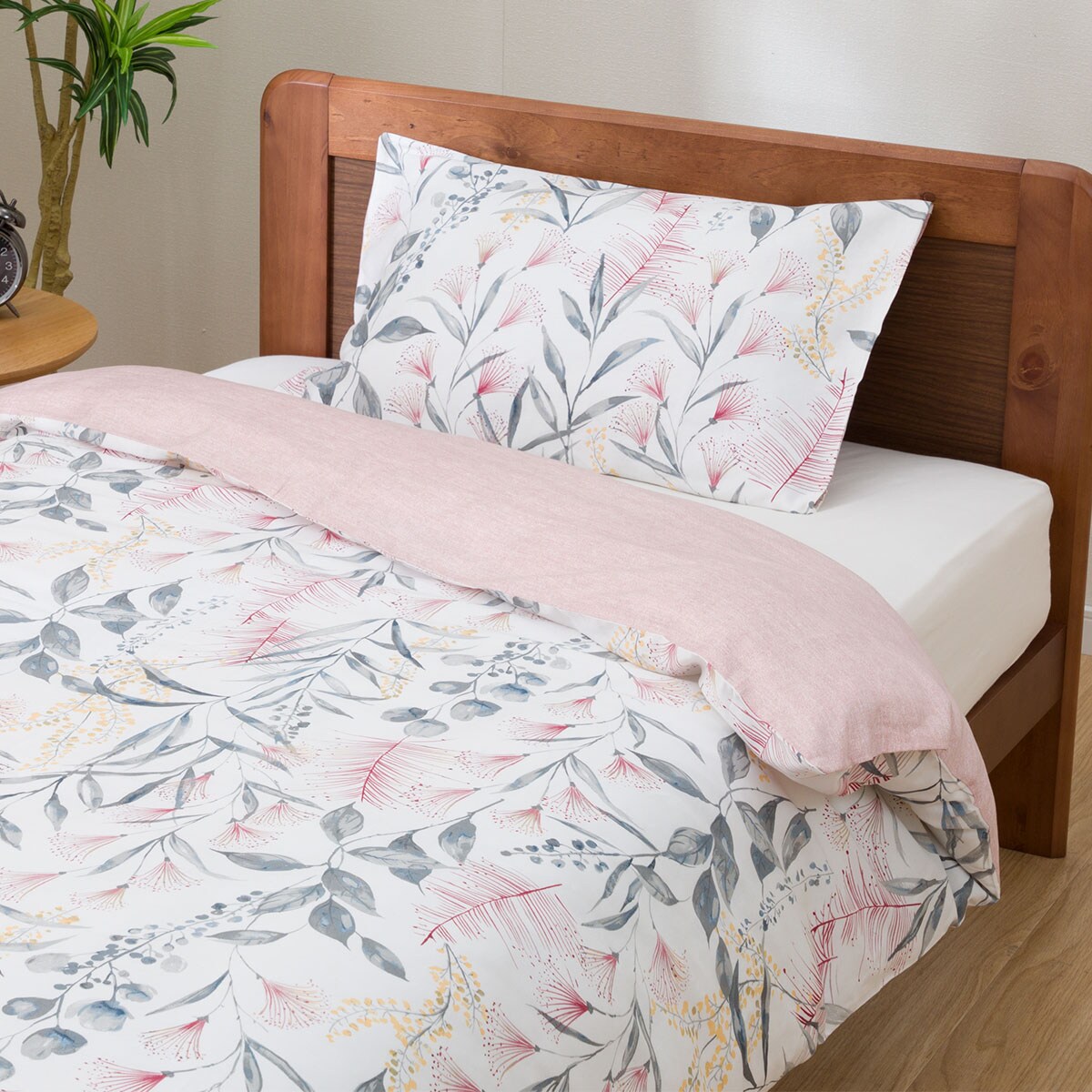 ひもなしラクラク掛け布団カバー セミダブル(Nグリップ PT30 ボタニカルRO SD)