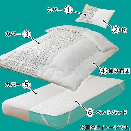 すぐに使える寝具6点セット ベッド用　セミダブル(i モノ/CK SD)   【1年保証】