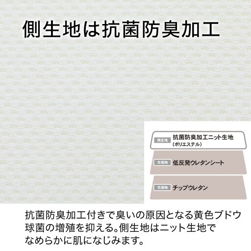 抗菌防臭　低反発チップまくら(Nチップ3 MID)   【1年保証】