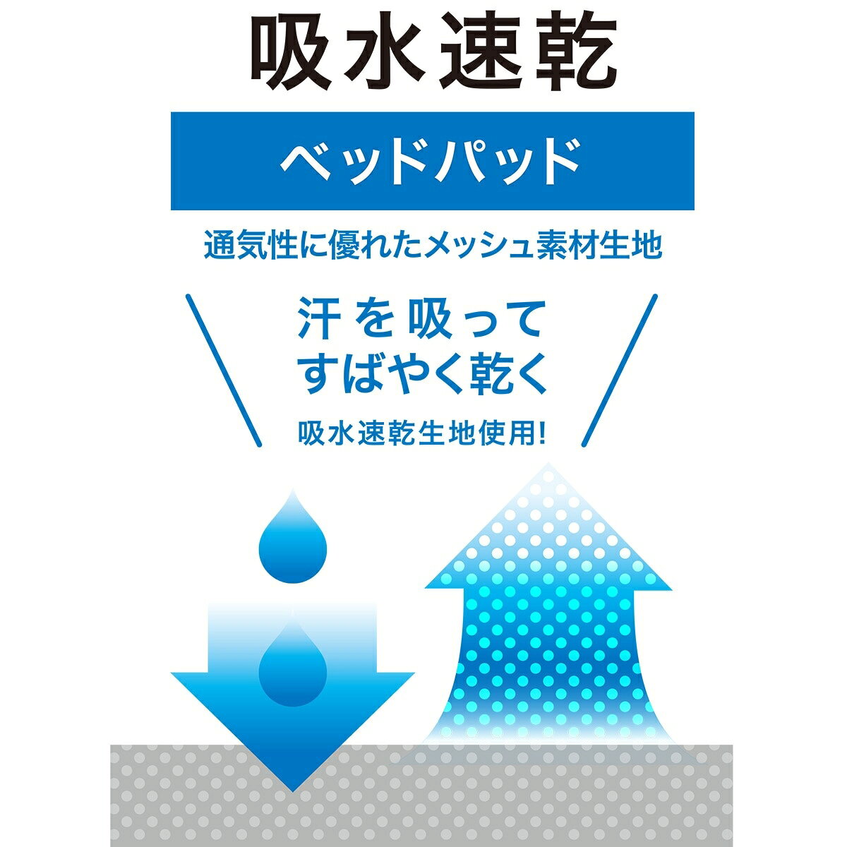 吸水速乾ベッドパッド　ダブル (NF D)   【1年保証】
