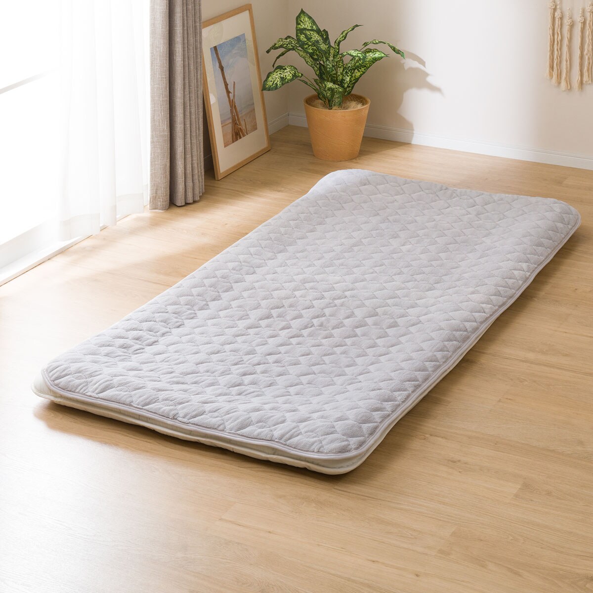 置くだけ簡単！ズレにくいなめらか敷きパッド　シングル(ナメラカタッチiLGY S)   【1年保証】