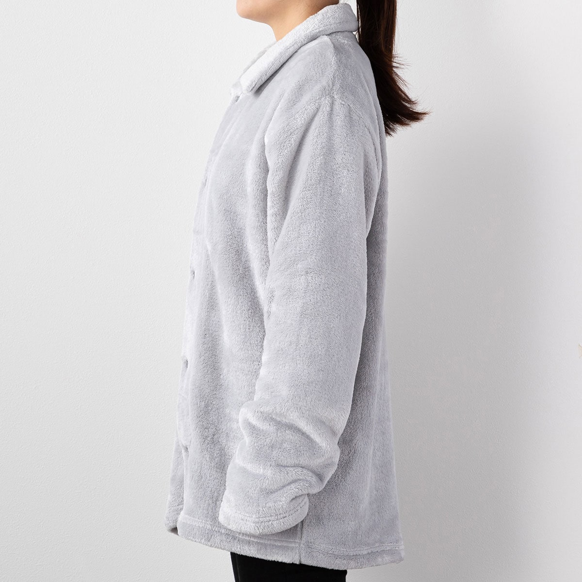 着る毛布　襟付きジャケット(NWWSP069 LGY S)   【1年保証】