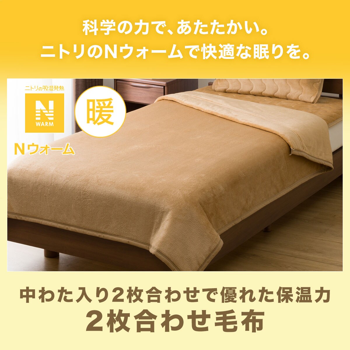 2枚合わせ毛布　シングル(Nウォーム CA S A2310)   【1年保証】