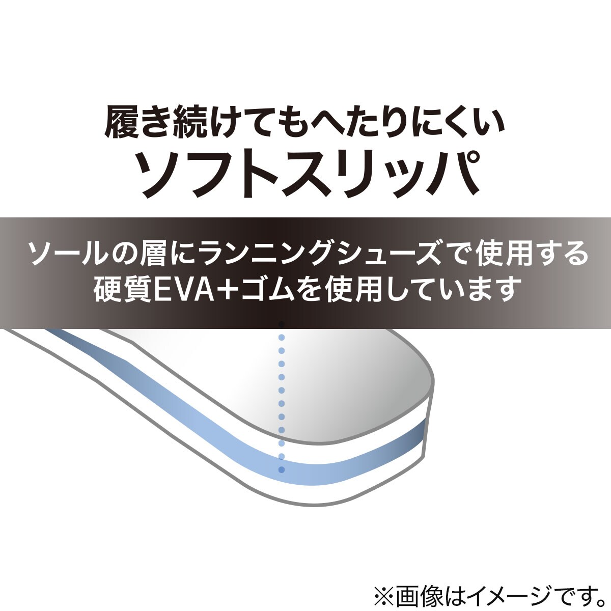 履き続けてもへたりにくい　ソフトスリッパ(ソフト GY L) 【玄関先迄納品】 ニトリ