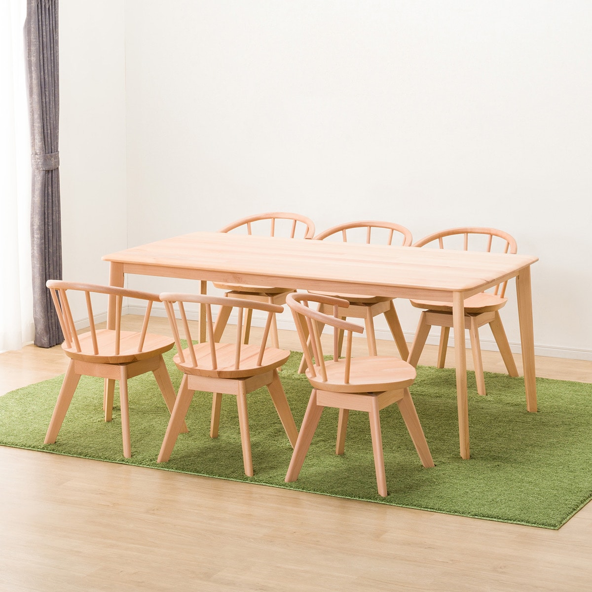 ダイニングテーブル7点セット (NコレクションT-01 180 NA/C-53S NA)  【配送員設置商品】 【5年保証】