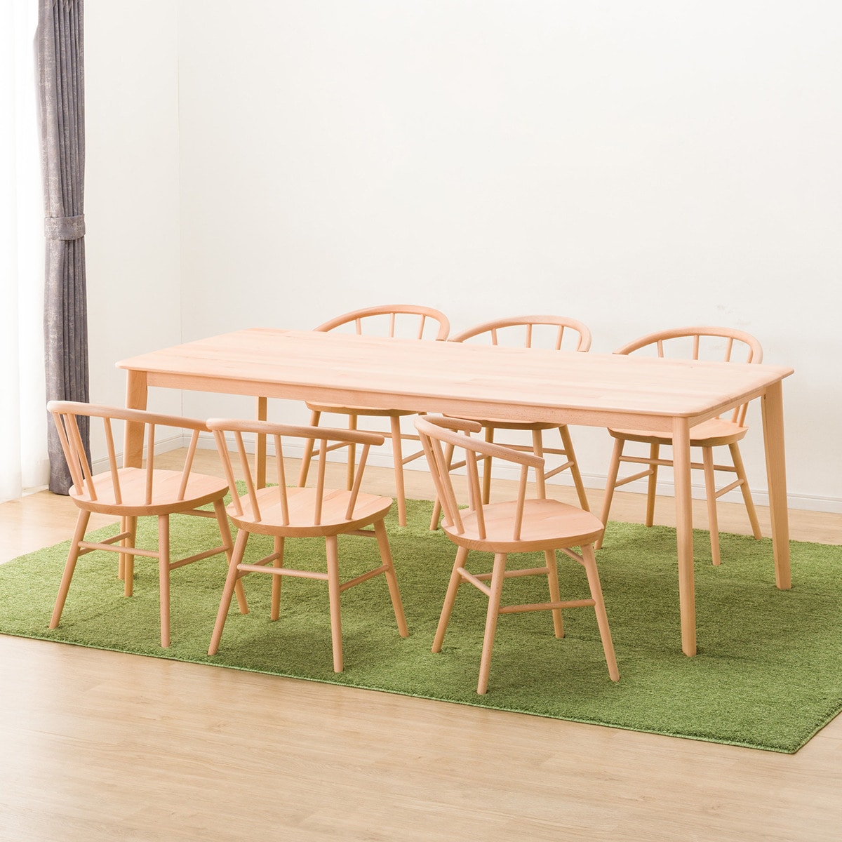 ダイニングテーブル7点セット (NコレクションT-01 200 NA/C-53 NA)  【配送員設置商品】 【5年保証】