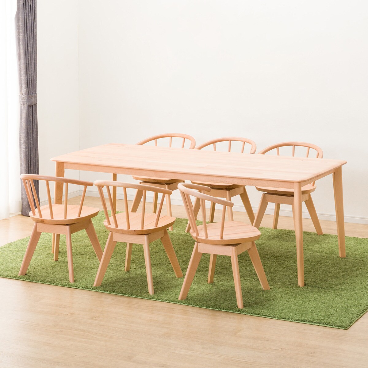 ダイニングテーブル7点セット (NコレクションT-01 200 NA/C-53S NA)  【配送員設置商品】 【5年保証】